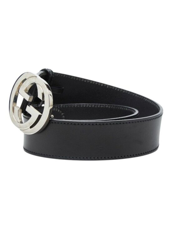 Gucci Interlocking Belt 32 Black Leather